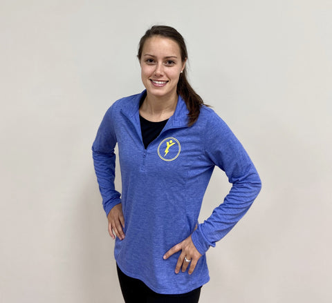 DHF Women's Quarter Zip Blue Shirt
